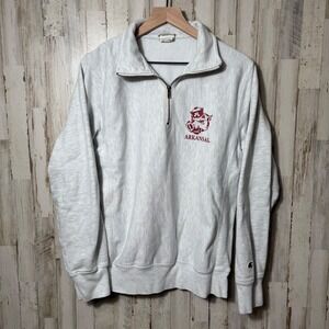 Vintage Y2K Champion Reverse Weave Arkansas Quarter Half Zip Sweater Mens Medium